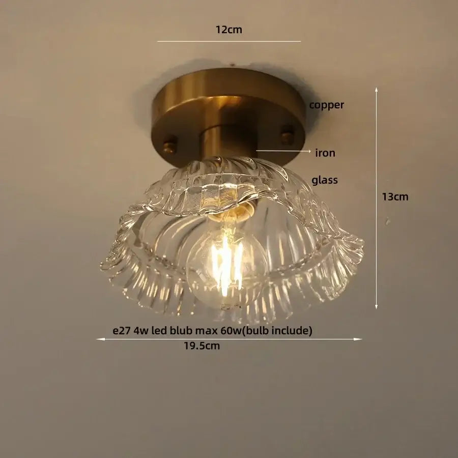 Nordic pink & purple lotus leaf led ceiling lamp for bedroom