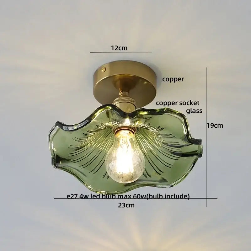 Nordic pink & purple lotus leaf led ceiling lamp for bedroom