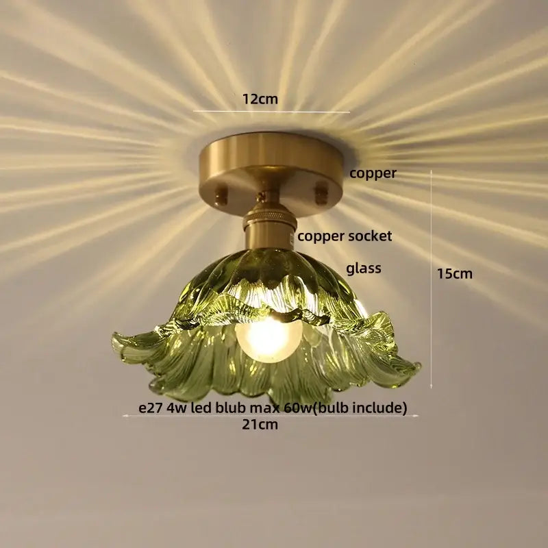 Nordic pink & purple lotus leaf led ceiling lamp for bedroom