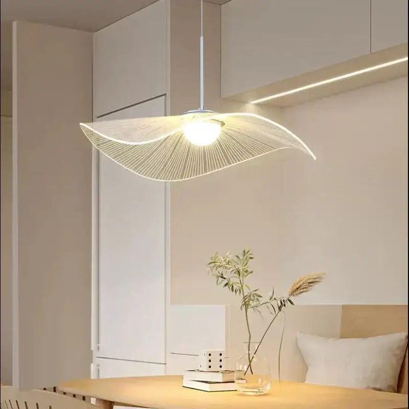 Modern minimalist white lotus leaf led chandelier living room pendant light