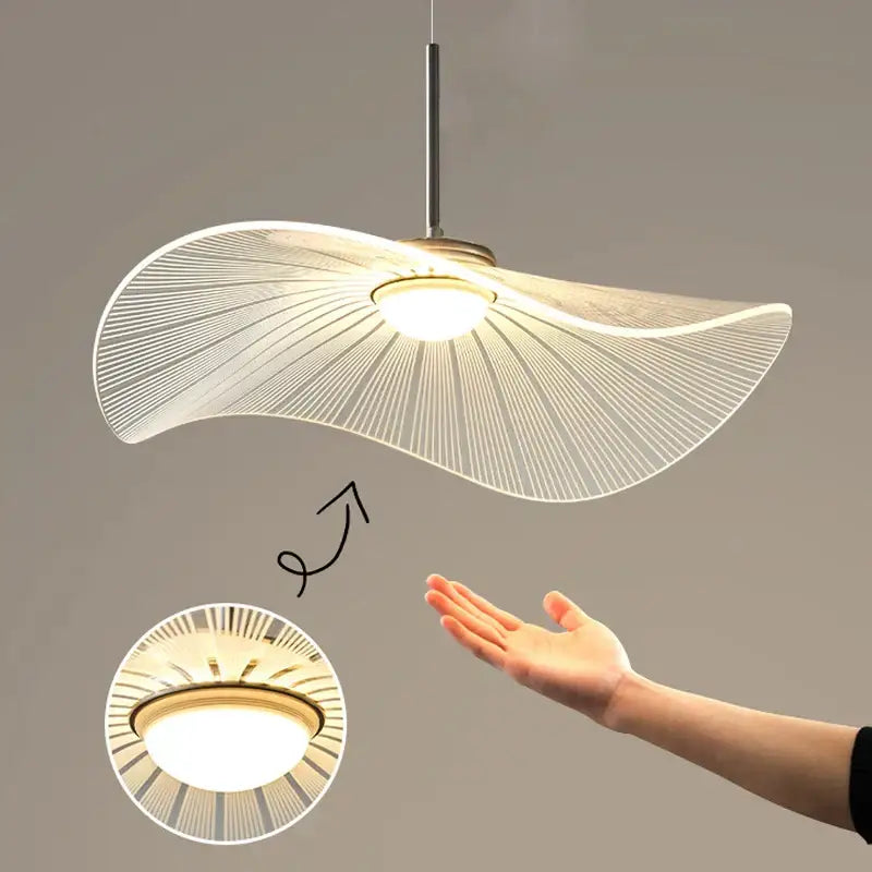 Modern minimalist white lotus leaf led chandelier living room pendant light