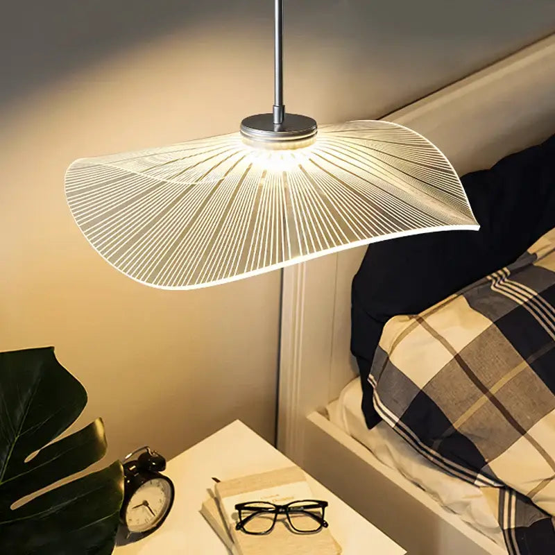 Modern minimalist white lotus leaf led chandelier living room pendant light