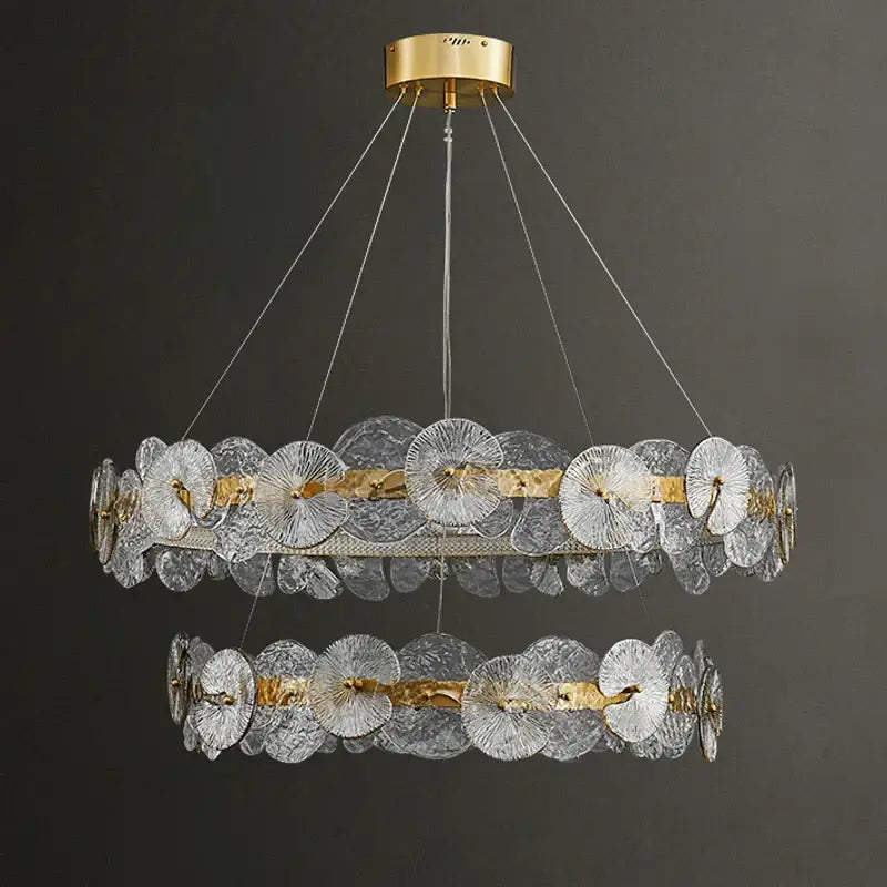 Decorbites lotus leaf gold crystal chandelier for dining room