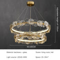Modern gold lotus leaf led chandelier for dining room