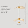 Modern gold lotus leaf led pendant lamp for living room