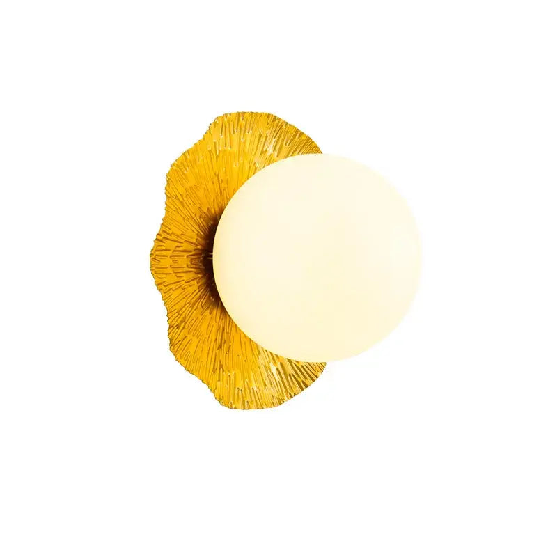 Minimalist gold & yellow lotus leaf led wall lamp living room
