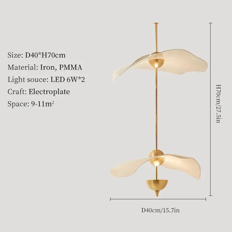 Modern gold lotus leaf pendant lights – staircase chandelier