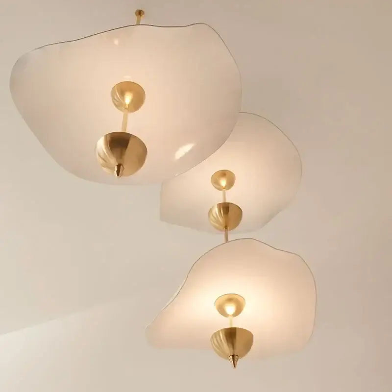 Modern gold lotus leaf pendant lights – staircase chandelier