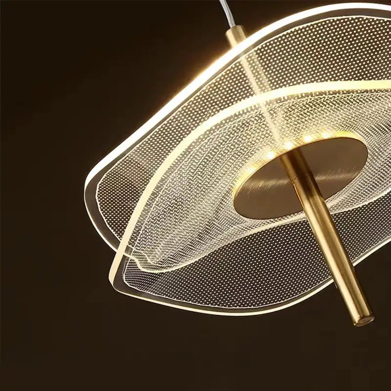 Modern white and gold lotus leaf pendant lights bedroom art chandelier