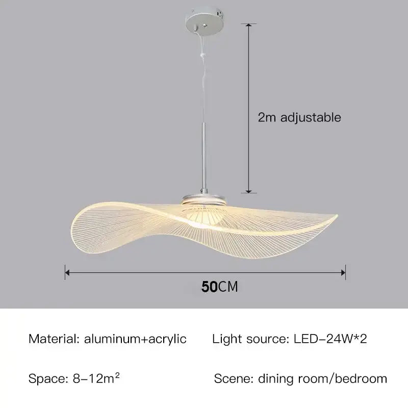 Modern white lotus leaf pendant light dining room fan design