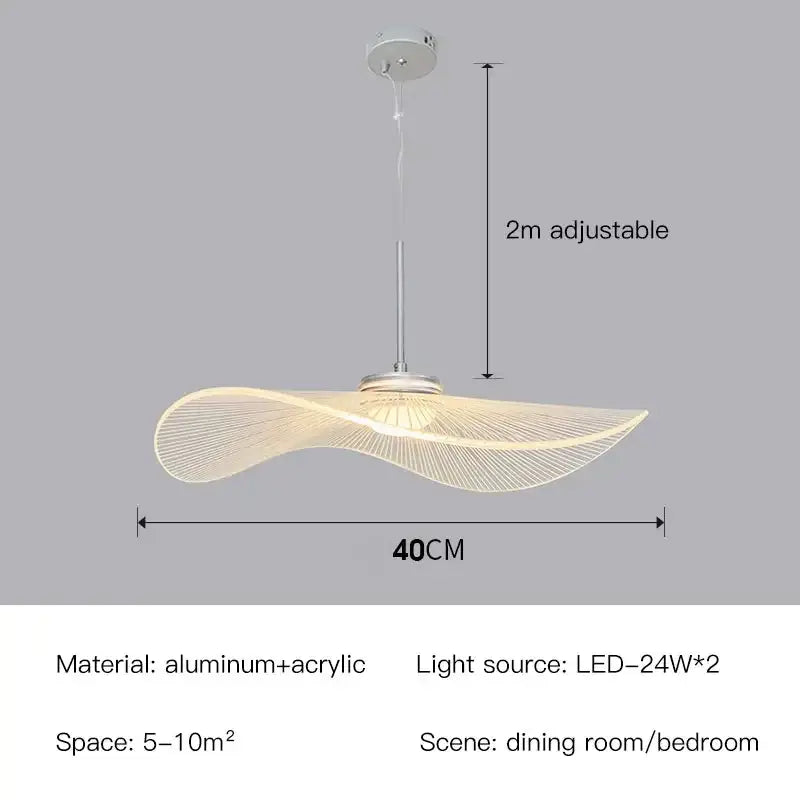 Modern white lotus leaf pendant light dining room fan design