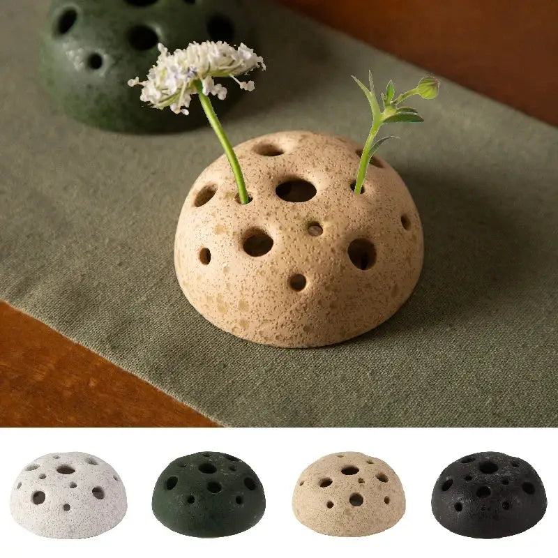Lotus seedpod stone sand incense burner set living room decor