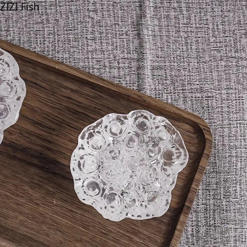 Modern clear glass lotus seedpod resin sculpture living room decor