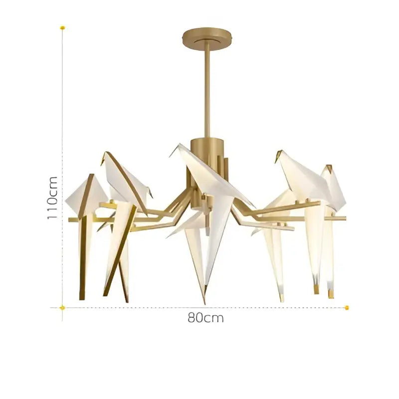 Origami white gold love bird chandelier dining room light