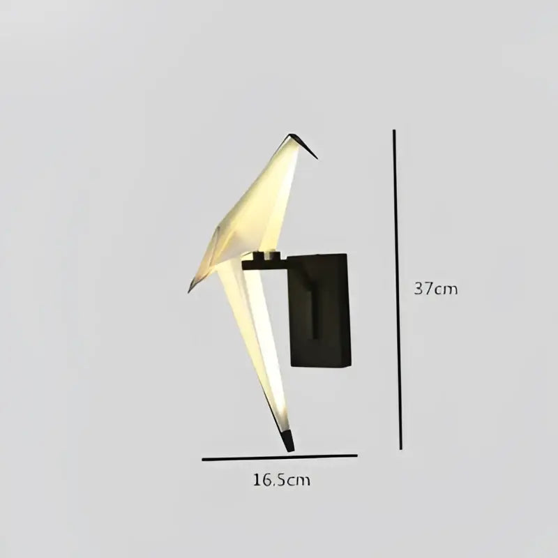 Modern gold origami crane led wall sconce bedroom light