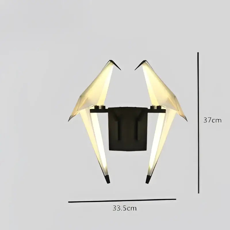 Modern gold origami crane led wall sconce bedroom light