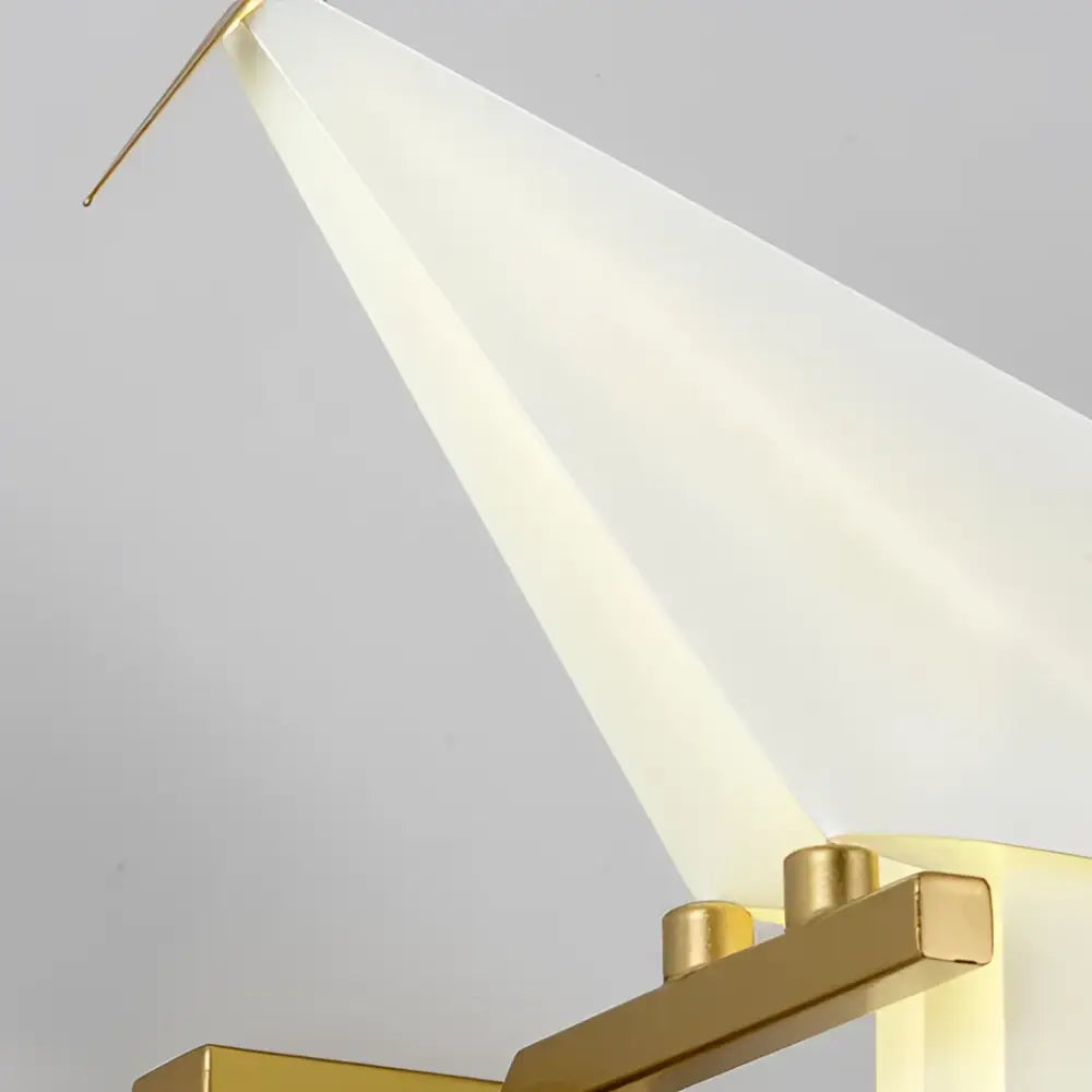 Modern gold origami crane led wall sconce bedroom light