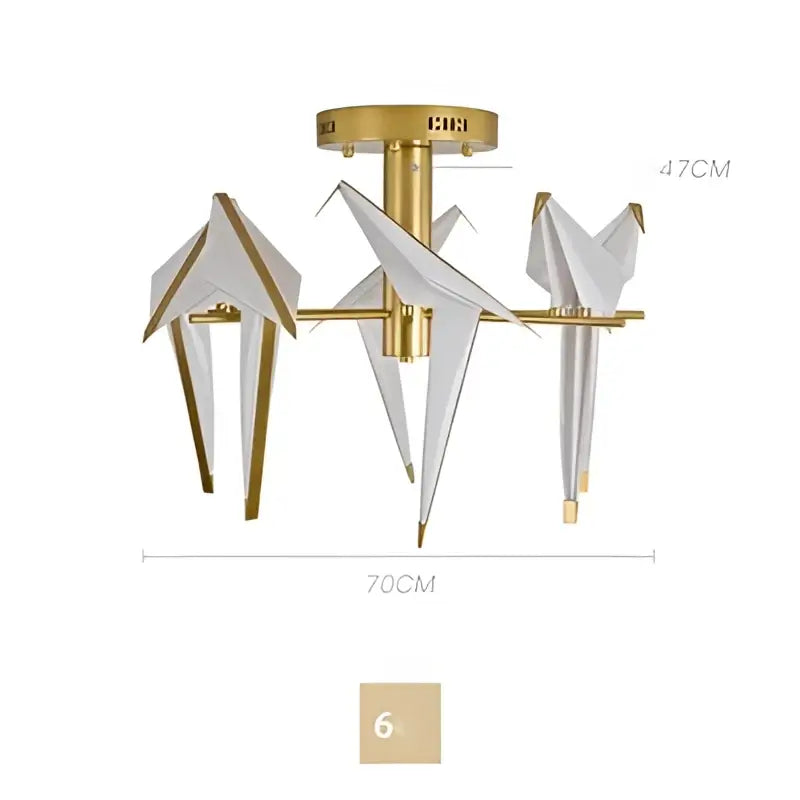 Modern gold origami crane led wall sconce bedroom light