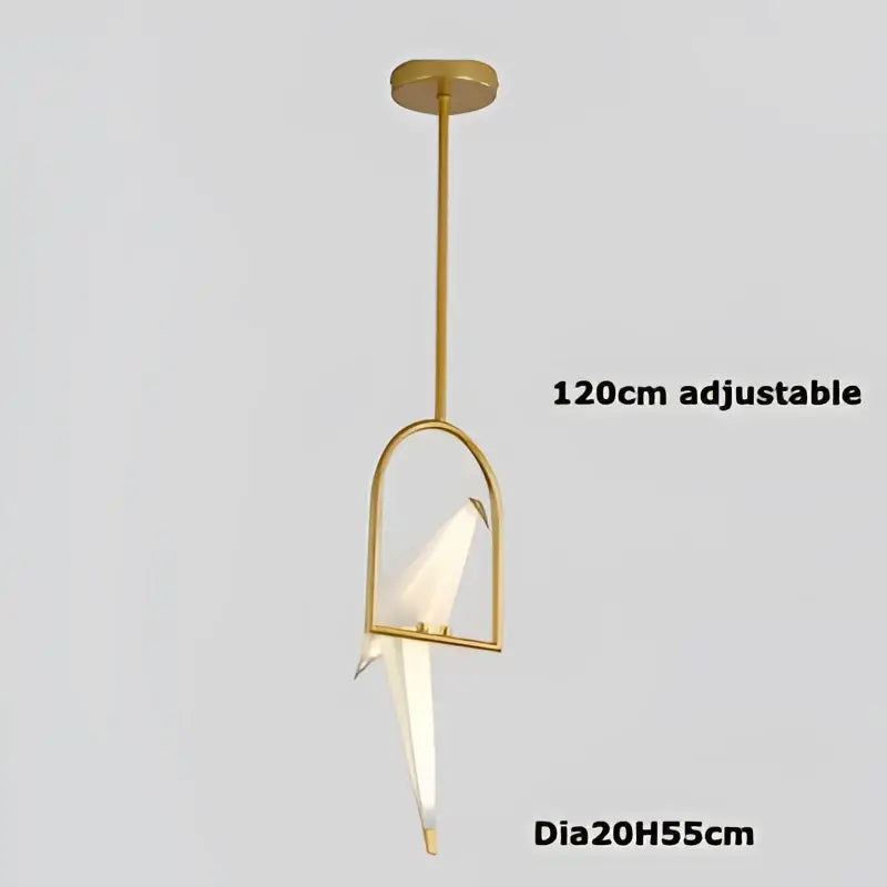 Modern gold origami crane led wall sconce bedroom light
