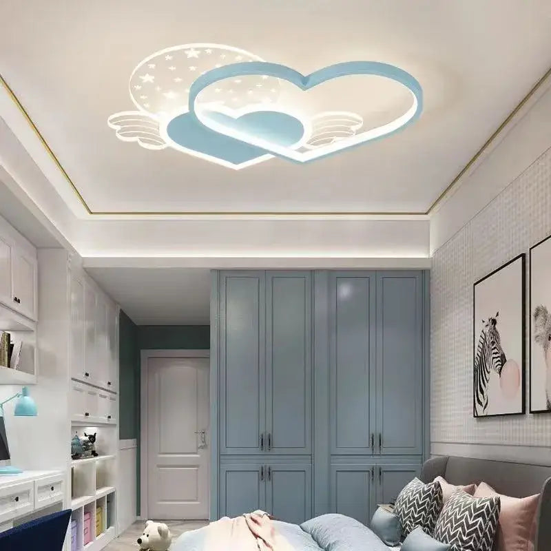 Whimsical blue & white love ceiling lamp bedroom cloud light
