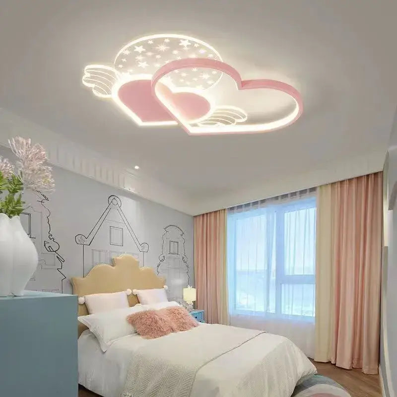 Whimsical blue & white love ceiling lamp bedroom cloud light