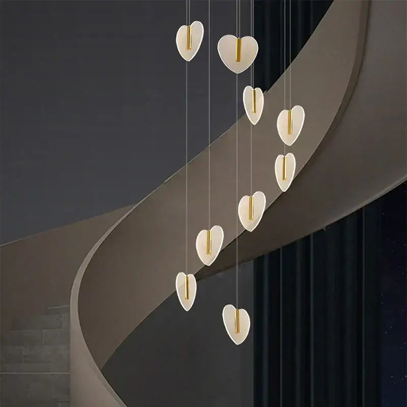 Modern white heart decorbites love chandelier for living room