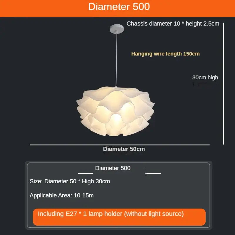 Simple white flower lamp petal pendant light for bedroom