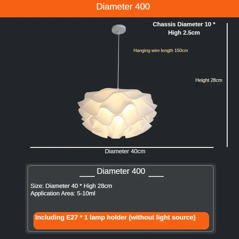 Simple white flower lamp petal pendant light for bedroom