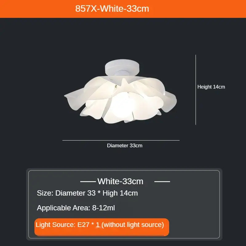 Simple white flower lamp petal pendant light for bedroom