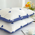 Love printed pillowcase set white & olive green bedroom decor