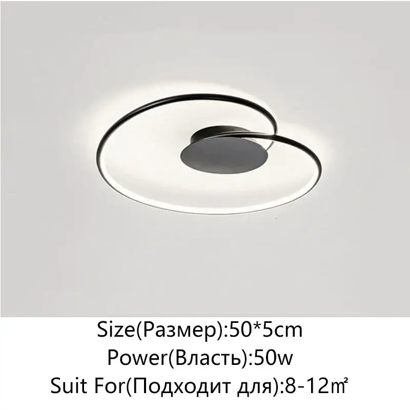 Modern black & gold love shaped ceiling light for bedroom