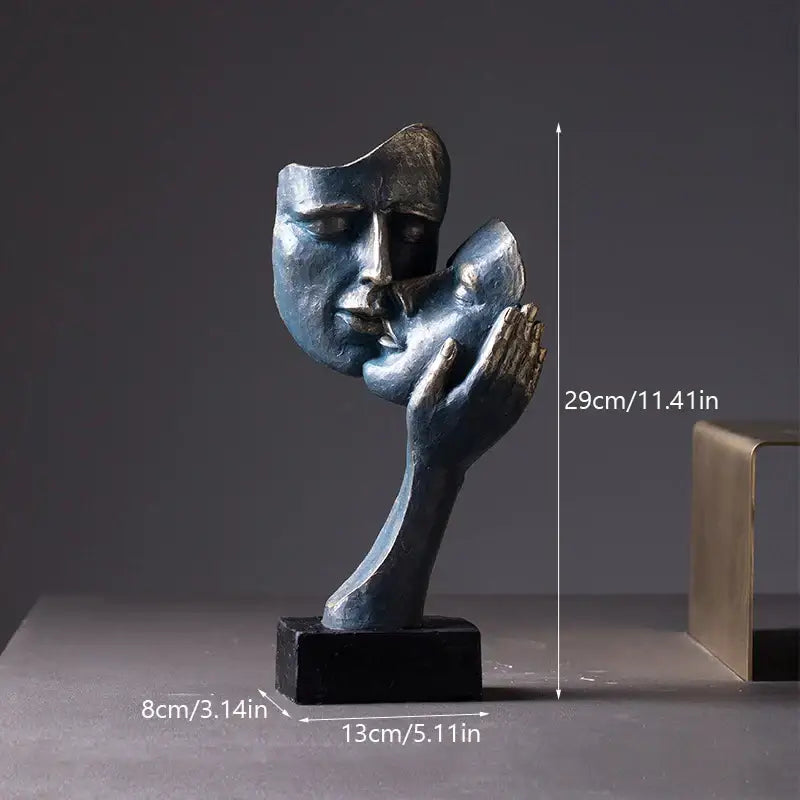 Abstract bronze loving couple resin statue bedroom decor