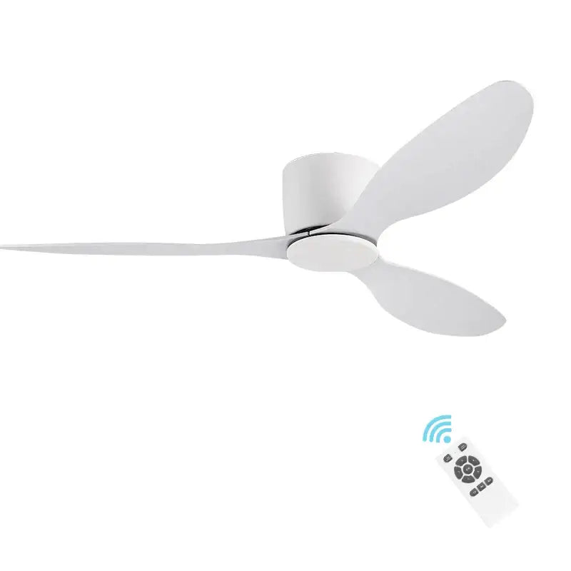 Modern white and light wood ceiling fan bedroom low floor design