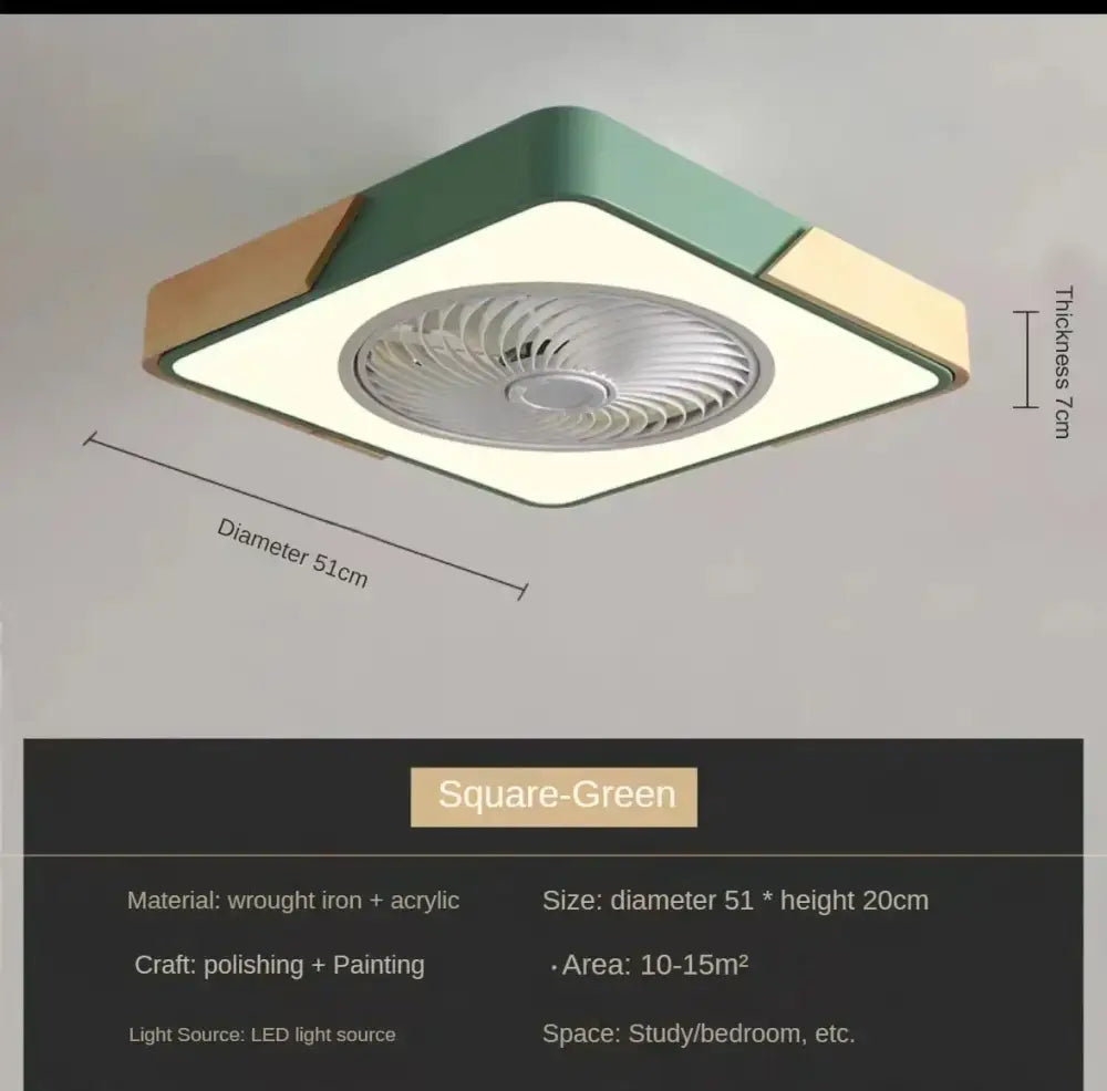 Modern gray & wood low profile ceiling fan bedroom led light