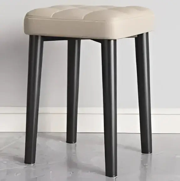 Modern low square stool bench for dining kitchen upholstered seat