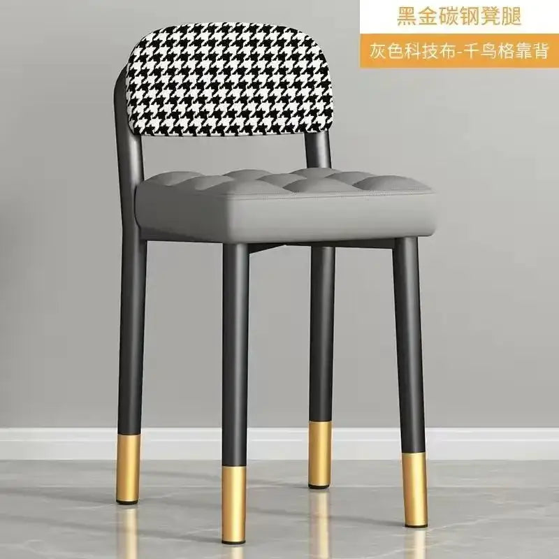 Modern low square stool bench for dining kitchen upholstered seat