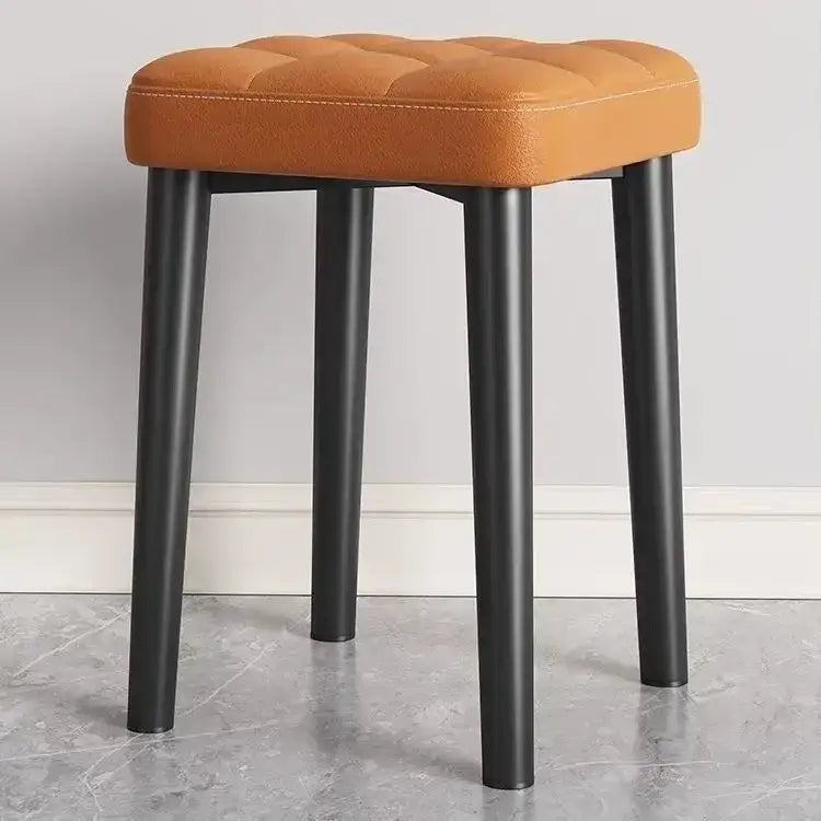 Modern low square stool bench for dining kitchen upholstered seat