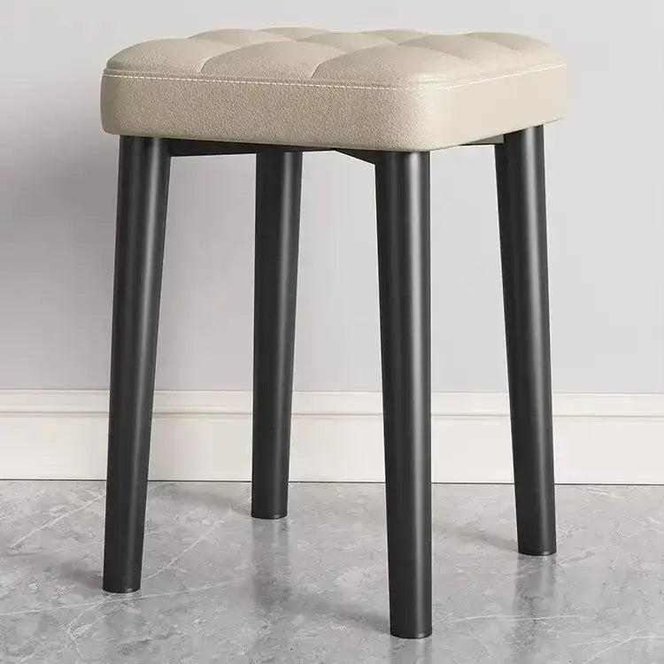 Modern low square stool bench for dining kitchen upholstered seat