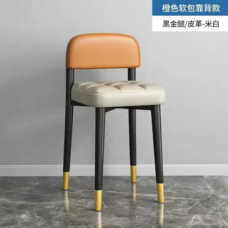 Modern low square stool bench for dining kitchen upholstered seat