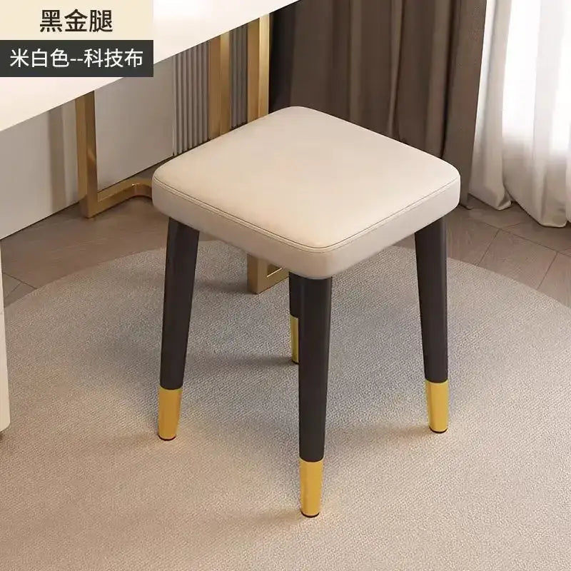 Modern low square stool bench for dining kitchen upholstered seat