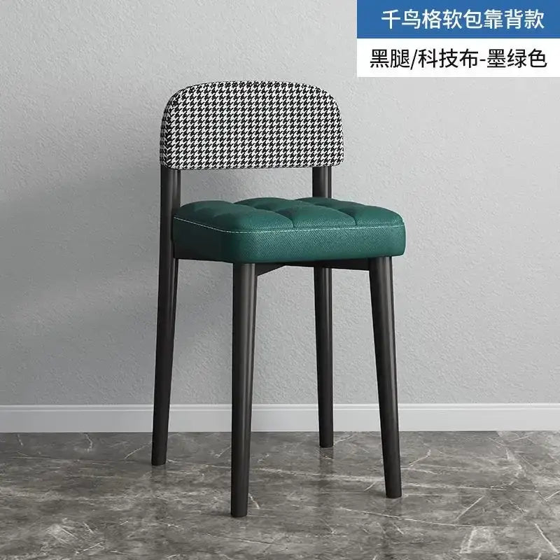 Modern low square stool bench for dining kitchen upholstered seat