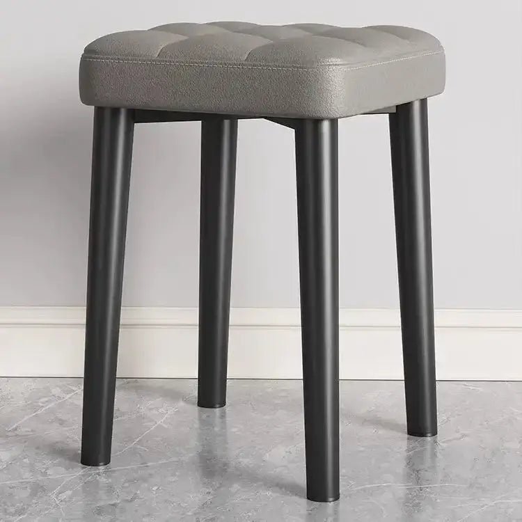 Modern low square stool bench for dining kitchen upholstered seat