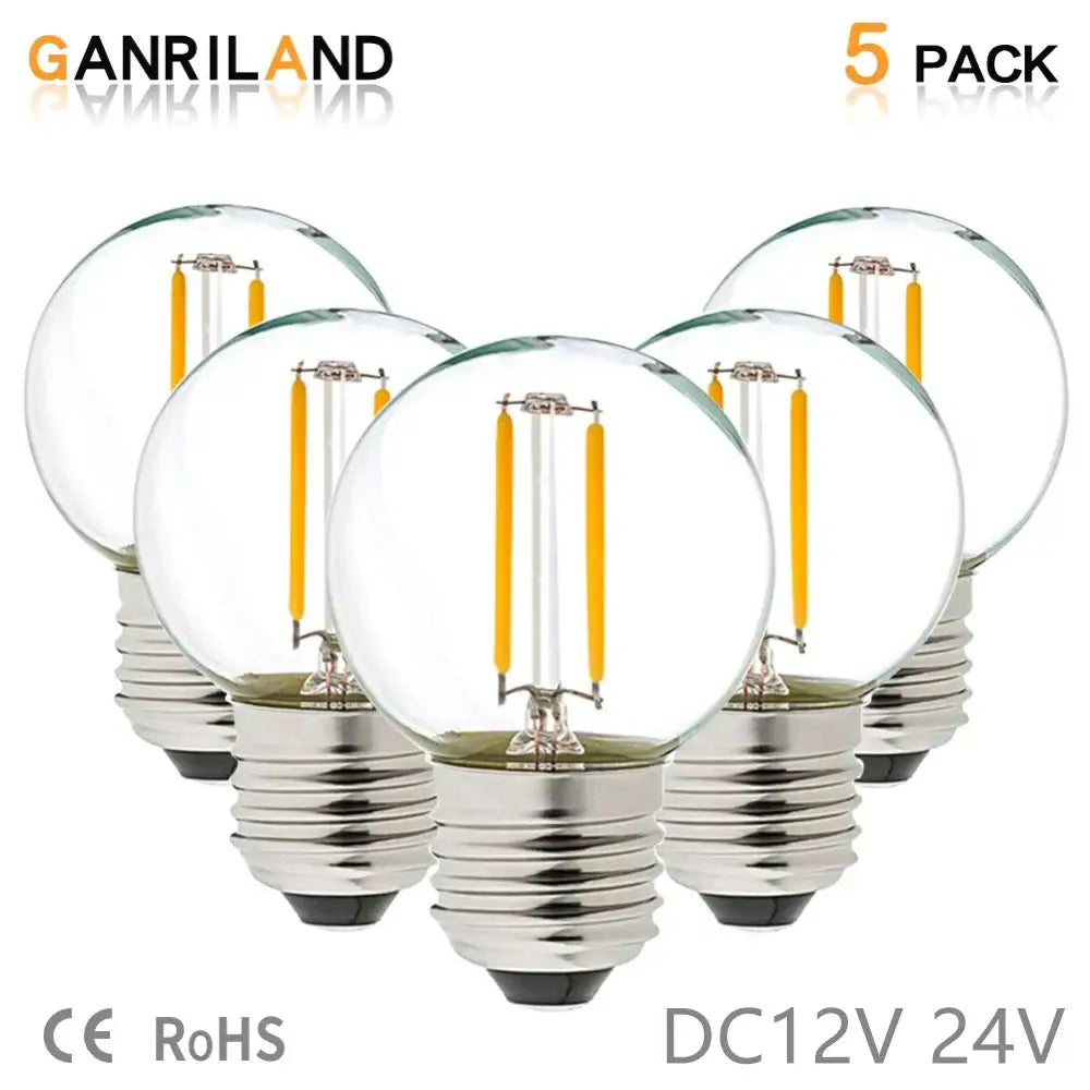 Warm white low voltage 12v led filament g40 bulb outdoor patio light