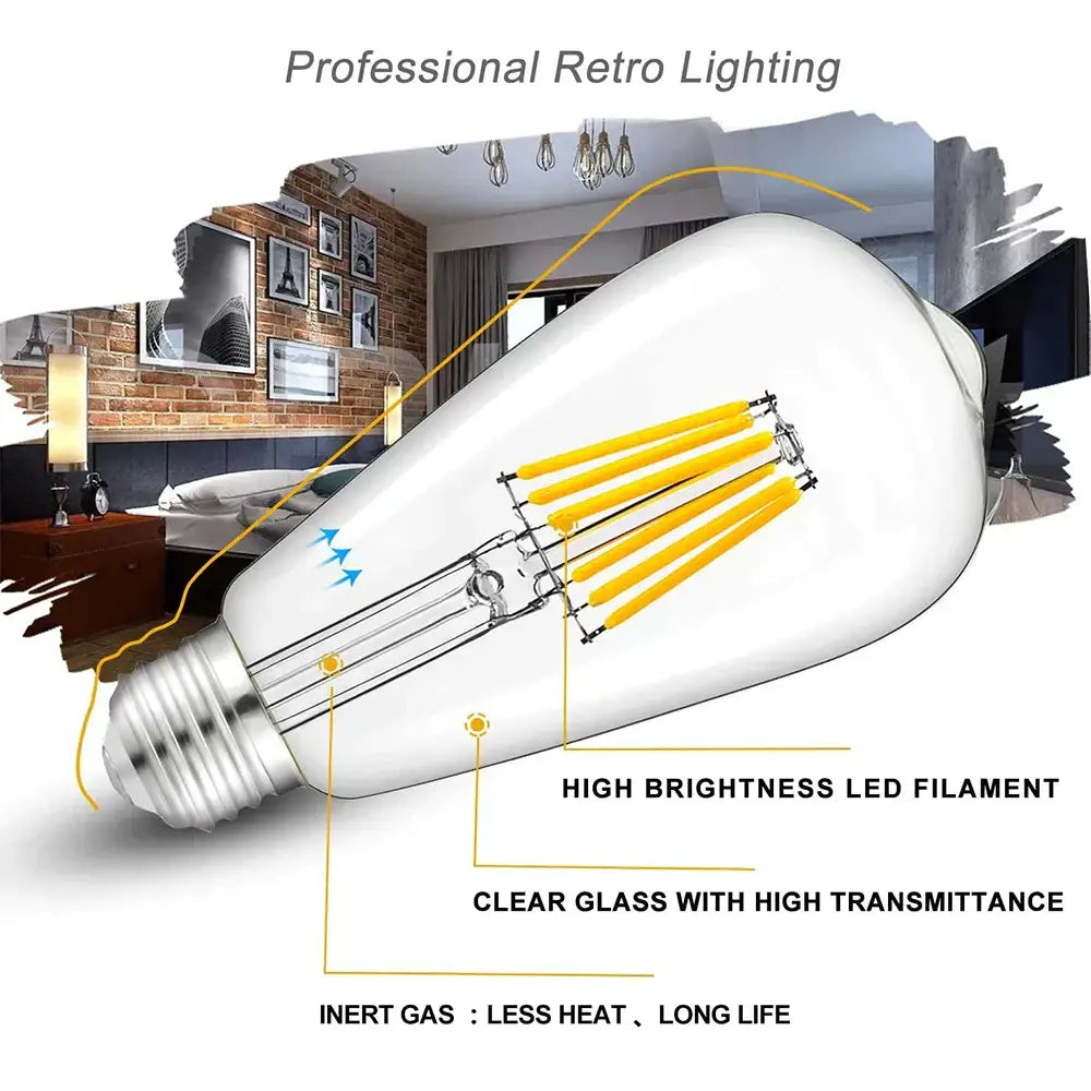 Vintage clear glass low voltage led bulb bedroom retro cabin light