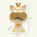 Ceramic lucky cat sculpture storage box set living room decor