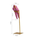 Modern pink gold and teal parrot resin ornament living room decor