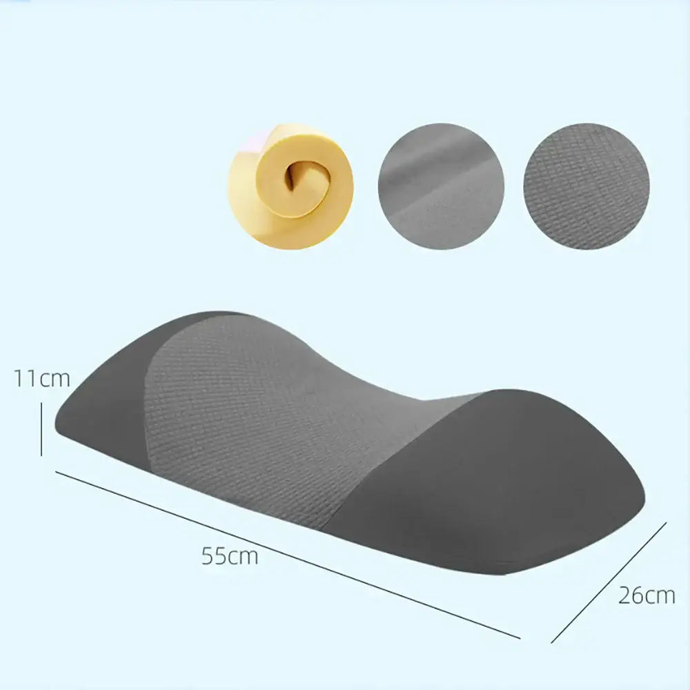 Contoured gray & black memory foam pillow bedroom back support