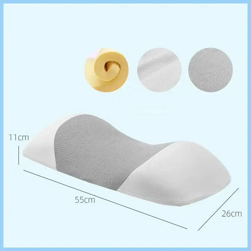 Contoured gray & black memory foam pillow bedroom back support