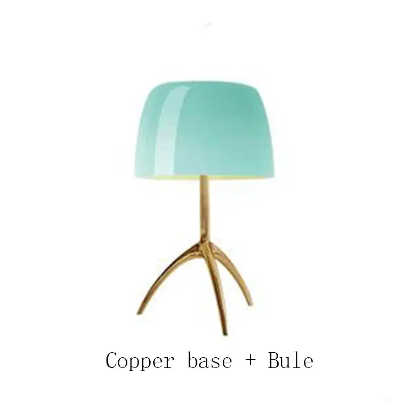 Modern red green & beige tripod table lamp bedroom led light