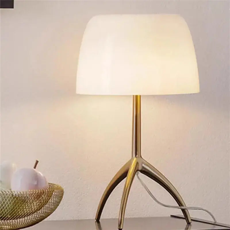 Modern red green & beige tripod table lamp bedroom led light